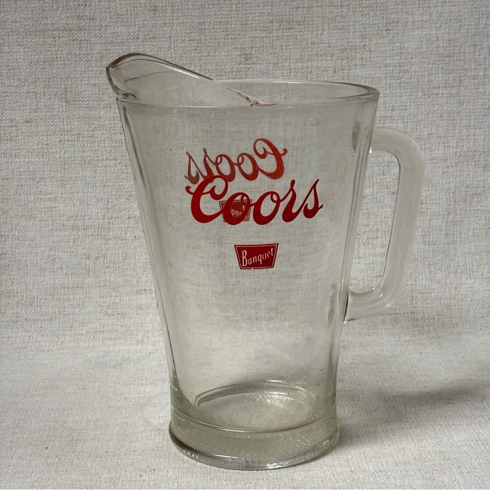 Vintage Coors Banquet Beer Pitcher Heavy Glass Pitcher